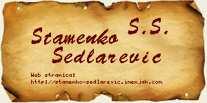 Stamenko Sedlarević vizit kartica